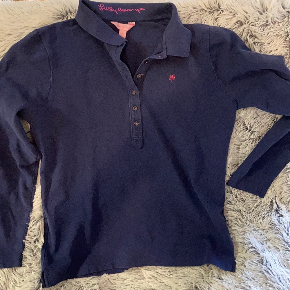 Navy Blue Lilly Pulitzer long sleeve polo